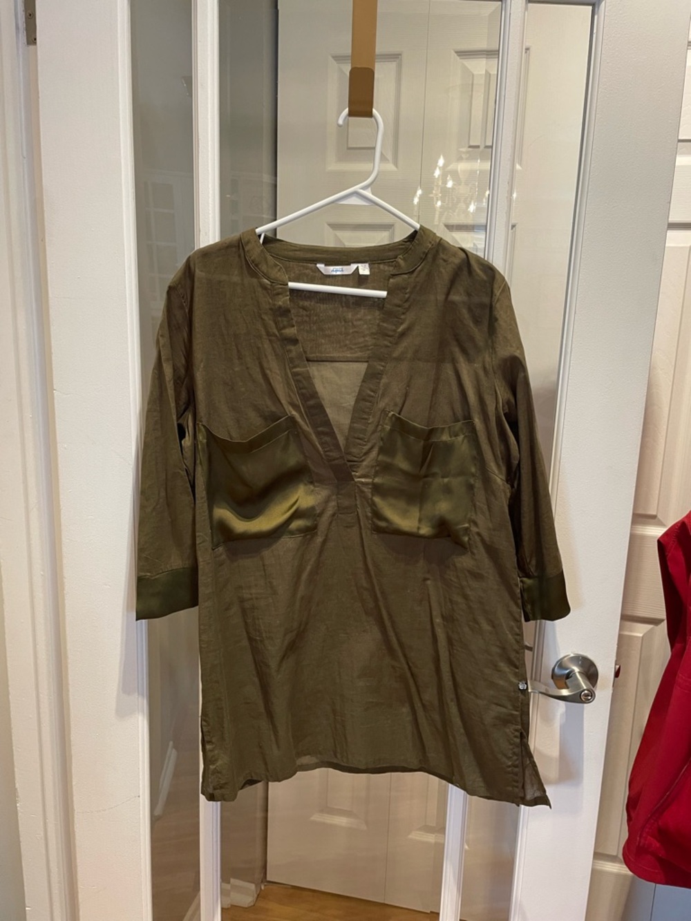 La Vie En Rose Aqua Olive Green Top